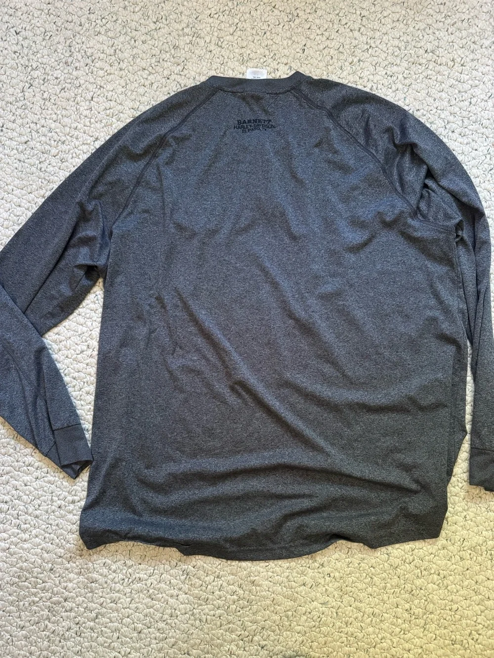 Harley-Davidson Dark Gray Long Sleeve Henley with Small Logo